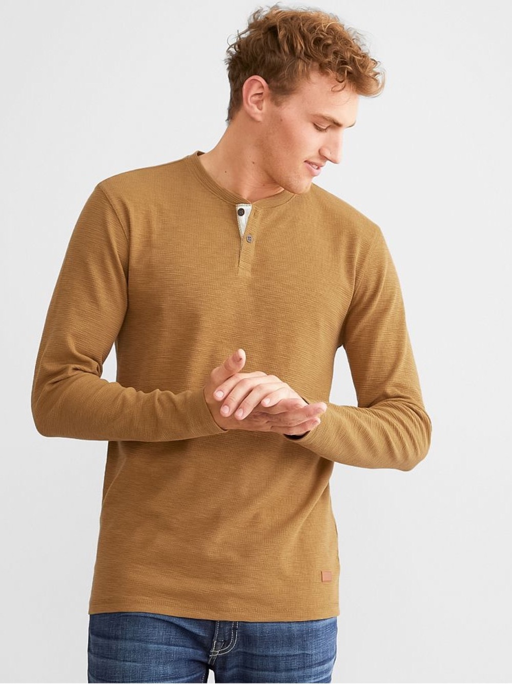 Outpost Makers Men’s Waffle Knit Long Sleeve Henley Shirt Size Medium